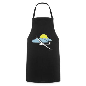 segelfliegen tshirt segelflieger logo gleiten - Kochschürze - Schwarz - Vorne - AI Model Male 185 dark (185cm)