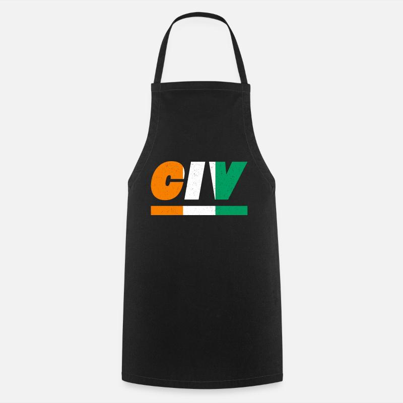 Côte d’Ivoire Drapeau drapeau CIV - Tablier de cuisine - noir