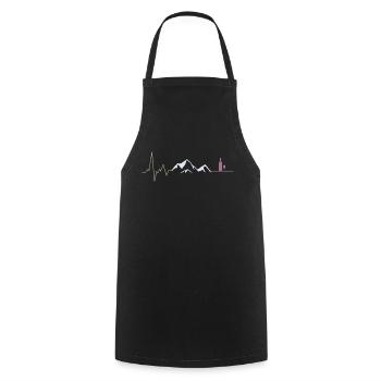 herzschlag berge und wein - Kochschürze - Schwarz - Vorne - AI Model Male 185 dark (185cm)