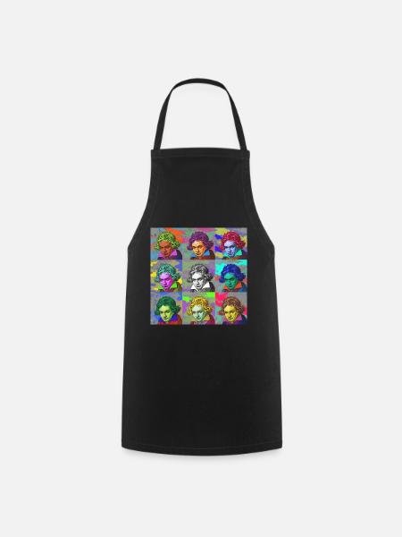 Pop-Art Ludwig van Beethoven Klassik Geschenkidee - Kochschürze - Schwarz