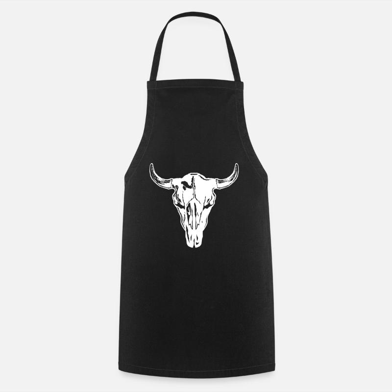 Crâne de taureau - Tablier de cuisine - noir