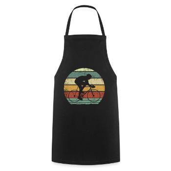 Retro racing cyclist - Cooking Apron - black - Front - AI Model Male 185 dark (185cm)