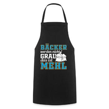 Bäcker Backen Mehl Teig - Kochschürze - Schwarz - Vorne - AI Model Male 185 dark (185cm)