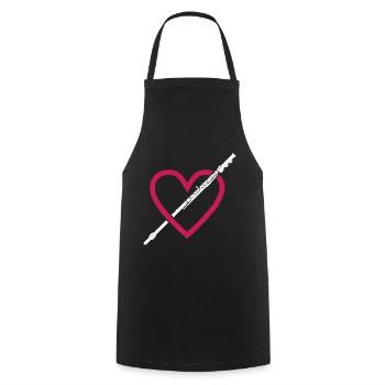 Coeur Flûte de l’amour Musique - Tablier de cuisine - noir - Devant - AI Model Male 185 dark (185cm)