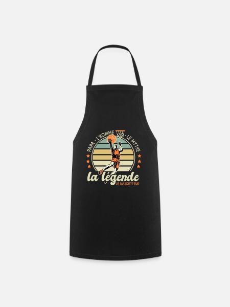 papa homme mythe légende basketteur papa basket - Tablier de cuisine - noir