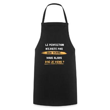 Perfection sur terre - Tablier de cuisine - noir - Devant - AI Model Male 185 dark (185cm)