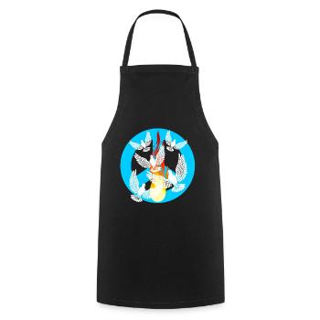 Peace Doves of Peace World Peace Peace Movement - Cooking Apron - black - Front - AI Model Male 185 dark (185cm)