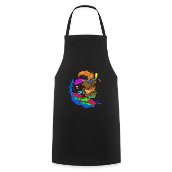Tiki Masque TIKI Surfer - Tablier de cuisine - noir - Devant - AI Model Male 185 dark (185cm)