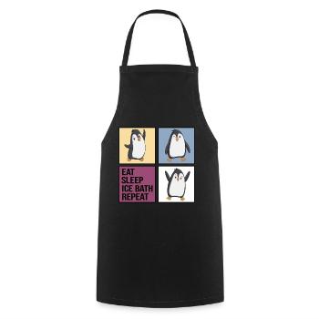 eisbader bain de glace hiverbader manger sommeil bain de glace - Tablier de cuisine - noir - Devant - AI Model Male 185 dark (185cm)
