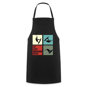 wakeboard wakeboarder cable water rat eat repeat - Cooking Apron - black - Front - AI Model Male 185 dark (185cm)