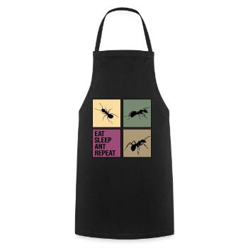 ant repeat antityp retro ant ants anti - Cooking Apron - black - Front - AI Model Male 185 dark (185cm)