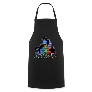 Parkour Freerunner Traceur Le Parcourshirt - Cooking Apron - black - Front - AI Model Male 185 dark (185cm)
