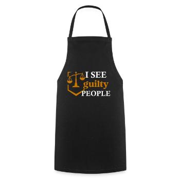 Je vois des avocats coupables - Tablier de cuisine - noir - Devant - AI Model Male 185 dark (185cm)