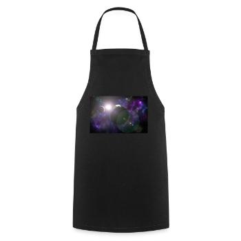 Lune et terre avec soleil - Tablier de cuisine - noir - Devant - AI Model Male 185 dark (185cm)