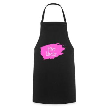 Farbklecks pink - Kochschürze - Schwarz - Vorne - AI Model Male 185 dark (185cm)