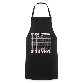 It's Not Hoarding If It's Vinyl Record - Cooking Apron - black - Front - AI Model Male 185 dark (185cm)