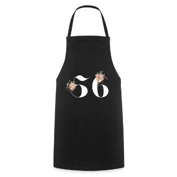 56th anniversary flowers (Gift of 56 years) - Cooking Apron - black - Front - AI Model Male 185 dark (185cm)