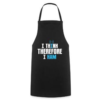 I Think Therefore I Ham Operator Amateur Radio - Cooking Apron - black - Front - AI Model Male 185 dark (185cm)