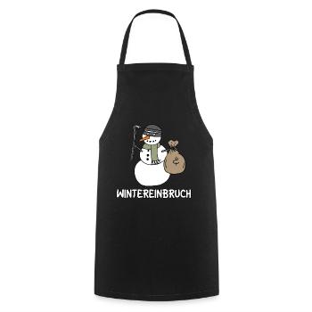 Wintereinbruch - Kochschürze - Schwarz - Vorne - AI Model Male 185 dark (185cm)