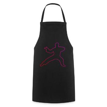 Wushu Kung Fu Kungfu Arts Martiaux Hommes Femmes - Tablier de cuisine - noir - Devant - AI Model Male 185 dark (185cm)