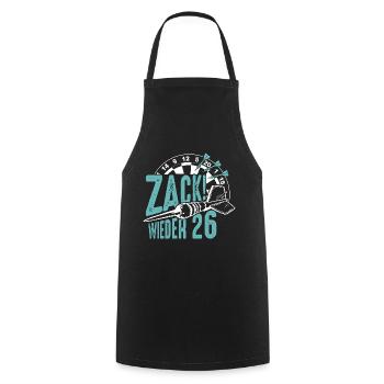 Zack wieder 26, Dartspieler Outfit, Geschenkidee - Kochschürze - Schwarz - Vorne - AI Model Male 185 dark (185cm)