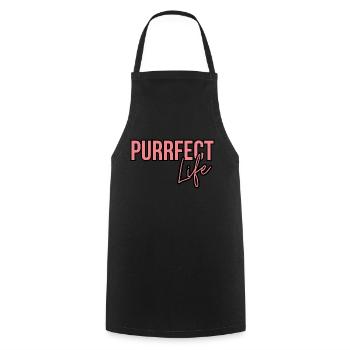 Purrfect Life Cat Lover Citation - Tablier de cuisine - noir - Devant - AI Model Male 185 dark (185cm)