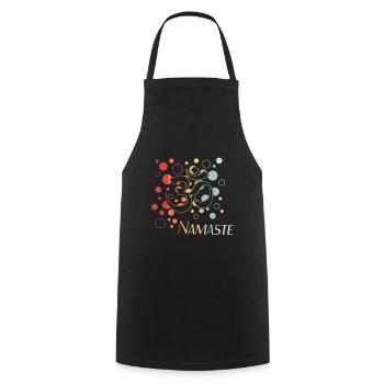 Yoga, Chakra, Namaste - Kochschürze - Schwarz - Vorne - AI Model Male 185 dark (185cm)