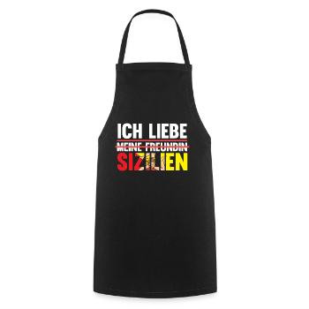 Sizilianer Sizilianisch Sizilien - Kochschürze - Schwarz - Vorne - AI Model Male 185 dark (185cm)