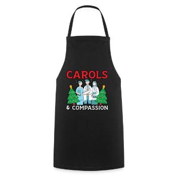 Carols & Compassion Krankenschwester Weihnachten - Kochschürze - Schwarz - Vorne - AI Model Male 185 dark (185cm)