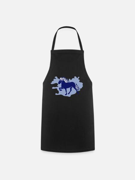 Island Pferd Reiter Reiten T shirt Grafik - Kochschürze - Schwarz