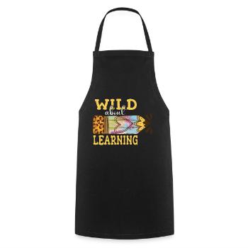 Wild About Learning Lehrer Schule Pre-K Tier - Kochschürze - Schwarz - Vorne - AI Model Male 185 dark (185cm)