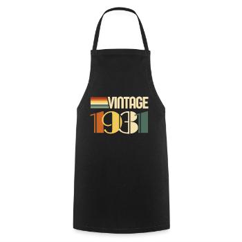 Vintage 1931 - 1931 Birthday Gift - Cooking Apron - black - Front - AI Model Male 185 dark (185cm)