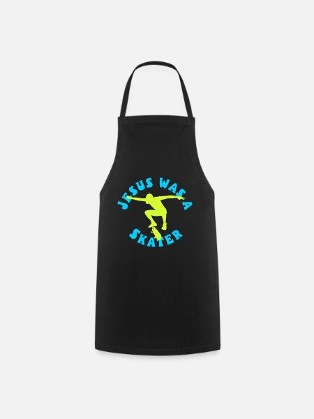 Jesus was a Skater – Faith on the Board - Cooking Apron - black
