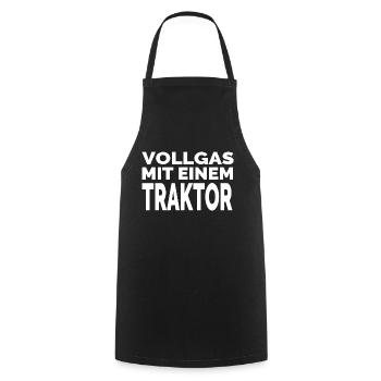 Traktor - Kochschürze - Schwarz - Vorne - AI Model Male 185 dark (185cm)