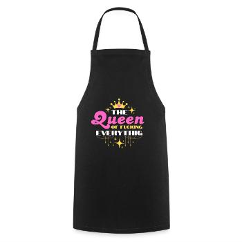 Queen of Everything - Cooking Apron - black - Front - AI Model Male 185 dark (185cm)