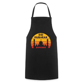 Ramadan Eid Mubarak Sunset - Cooking Apron - black - Front - AI Model Male 185 dark (185cm)