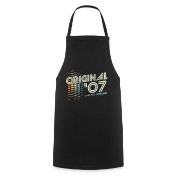 Original 2007 Vintage Vintage Retro Birthday - Cooking Apron - black - Front - AI Model Male 185 dark (185cm)