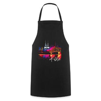 Horizon de Cologne Cathédrale de Cologne Allemagne Ville Coloré - Tablier de cuisine - noir - Devant - AI Model Male 185 dark (185cm)