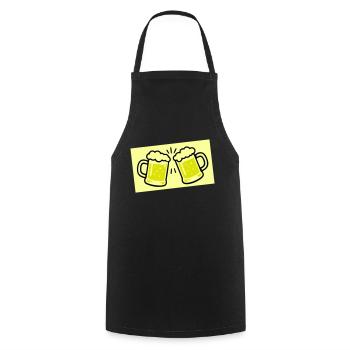 verre à bière Icône de la bière - Tablier de cuisine - noir - Devant - AI Model Male 185 dark (185cm)