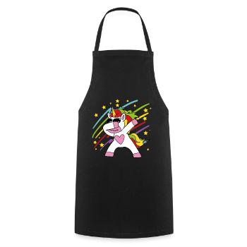 Cute Funny Cool Unicorn Unicorns fable - Cooking Apron - black - Front - AI Model Male 185 dark (185cm)