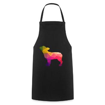 Frenchie French Bulldog Regenbogen bunt - Kochschürze - Schwarz - Vorne - AI Model Male 185 dark (185cm)