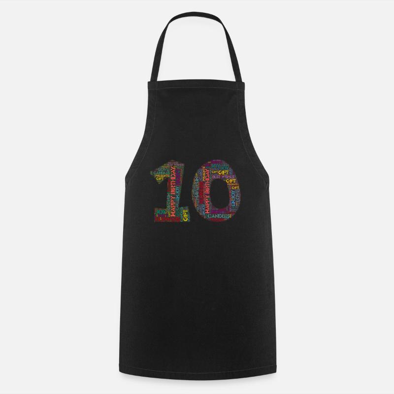 Joyeux anniversaire - 10 ans - Tablier de cuisine - noir