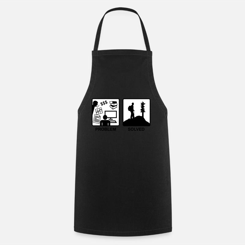 Problem Solved - Mountain hiking - Tablier de cuisine - noir