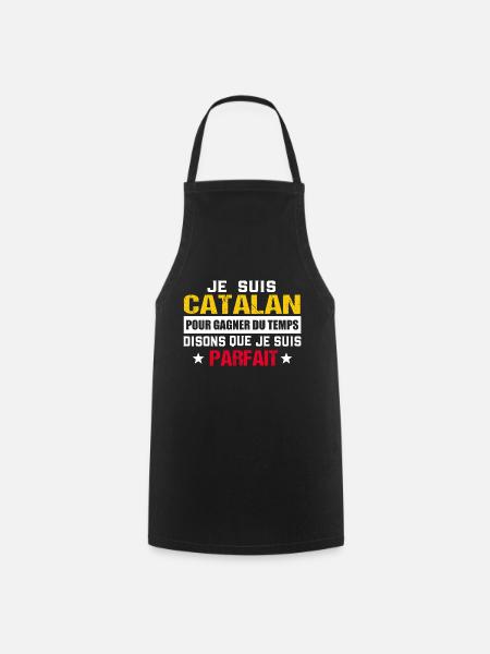 Catalan cadeau drôle Espagne - Tablier de cuisine - noir
