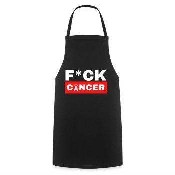 F*CK Cancer, cancer de merde, lutte contre le cancer - Tablier de cuisine - noir - Devant - AI Model Male 185 dark (185cm)