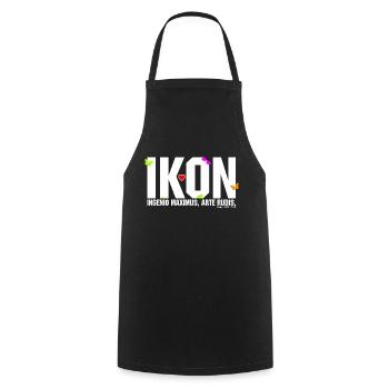 IKON funky pop design minimal - Tablier de cuisine - noir - Devant - AI Model Male 185 dark (185cm)