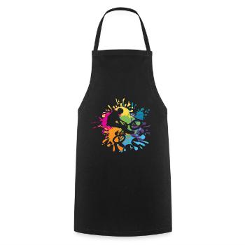 BMX MTB Colour Splash Gift Idea - Cooking Apron - black - Front - AI Model Male 185 dark (185cm)