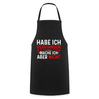 Das habe ich verstanden mache ich aber nicht - Kochschürze - Schwarz - Vorne - AI Model Male 185 dark (185cm)