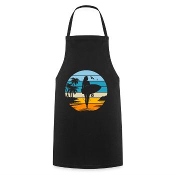 maman femme surfeuse cadeau femme sport surf - Tablier de cuisine - noir - Devant - AI Model Male 185 dark (185cm)