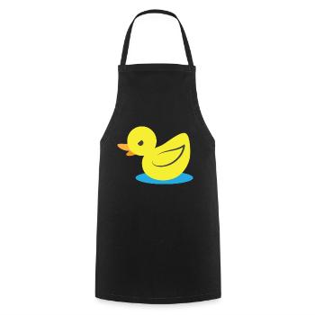 Kleine wütende gelbe Ente - Kochschürze - Schwarz - Vorne - AI Model Male 185 dark (185cm)